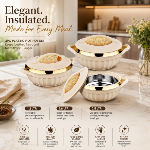 3pc plastic hot pot thermal - plastic,